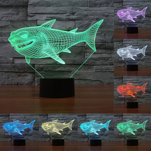 Lampada da scrivania con lampada stereo visiva creativa a 7 colori, luce notturna, Side Face Shark Style - Novalix Store