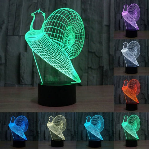 Lampada da scrivania con lampada stereo visiva creativa a 7 colori, luce notturna, Snail Style - Novalix Store