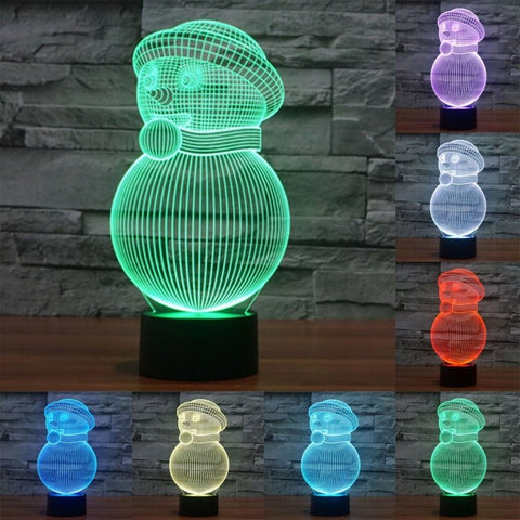 Lampada da scrivania con lampada stereo visiva creativa a 7 colori, luce notturna, Snowman Style - Novalix Store