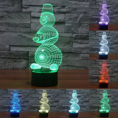 Lampada da scrivania con lampada stereo visiva creativa a 7 colori, luce notturna, Snowman Style Model 2 - Novalix Store
