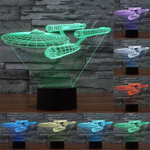 Lampada da scrivania con lampada stereo visiva creativa a 7 colori, luce notturna, Star Trek Battleship Style - Novalix Store