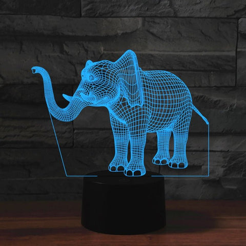 Lampada da tavolo con luce di visione a LED colorata 3D a forma di elefante, versione con telecomando a 16 colori, 16 Colors Remote Control Version - Novalix Store