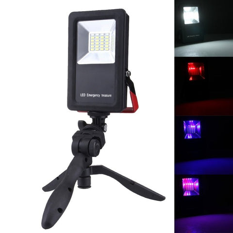 24 LED SMD5730 2400LM 6000 - 6500K Spie lampeggianti a luce rossa e blu portatili con supporto, 30W/2400LM 6000 - 6500K - Novalix Store