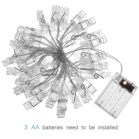 50 LED 3 batterie AA Catene Lampada Luce decorativa per appendere quadri domestici, feste fai - da - te, matrimoni, decorazioni natalizie, 5m - Novalix Store