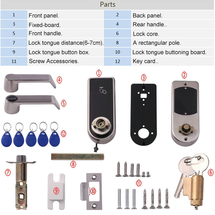 Zinc Alloy Electronic Door Lock with Touch Screen Access