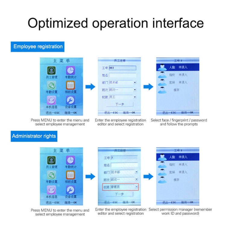 Face Recognition Fingerprint Time Attendance System for