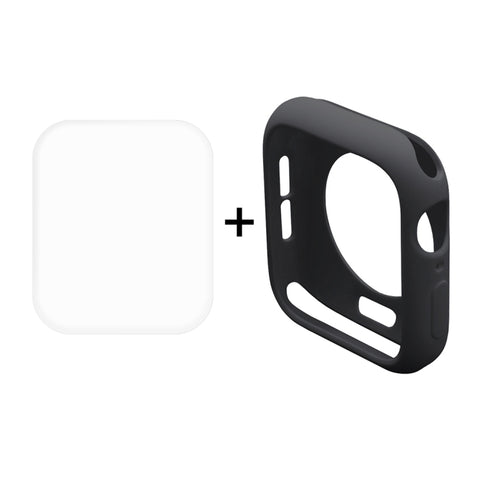 ENKAY Hat-Prince 2 en 1 Housse de protection semi-rivée en TPU + Protection écran HD incurvée à l'intérieur en PET à écran intérieur 3D pour Apple Watch Serie 5 et 4 44 mm, 44 mm