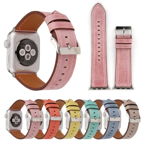 Per Apple Watch Ultra 49mm / Serie 8 e 7 45 mm / SE 2 e 6 e SE e 5 e 4 44 mm / 3 e 2 e 1 42 mm Cinturino in vera pelle stile fresco, 42mm