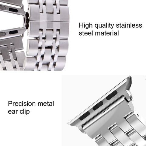 Cinturino per orologio da uomo in acciaio inossidabile con fibbia a farfalla nascosta da 22 mm per Apple Watch 38 mm, 22mm Men