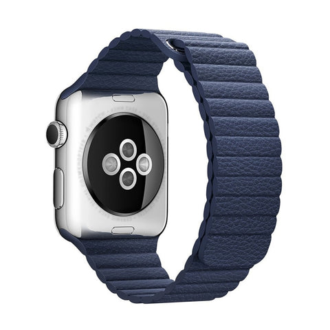 Per cinturino in pelle PU con chiusura magnetica ad anello da 38 mm per Apple Watch