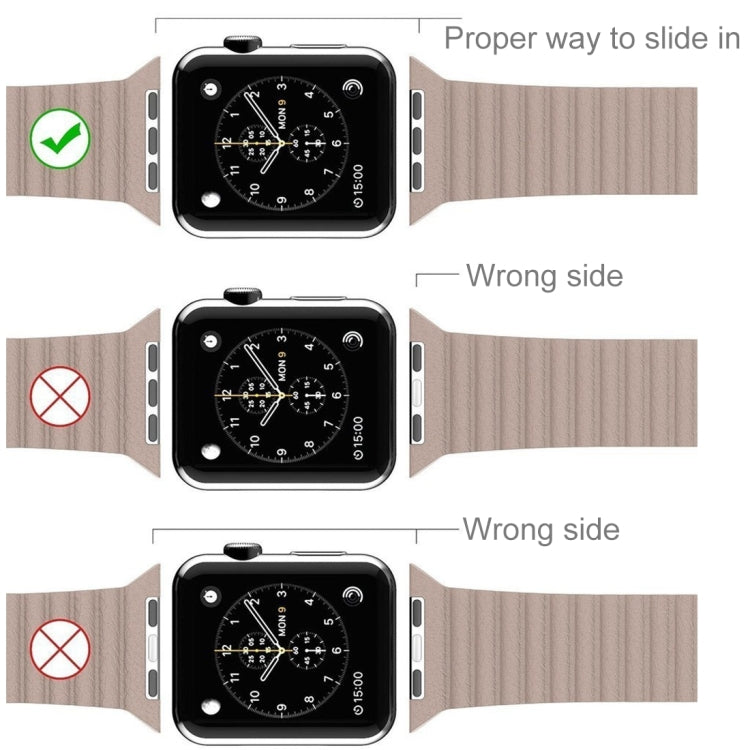 PU Leather Apple Watch 38mm Band with Magnetic Closure