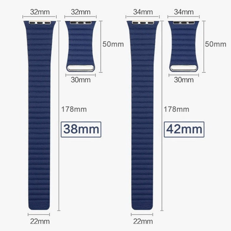 PU Leather Apple Watch 38mm Band with Magnetic Closure
