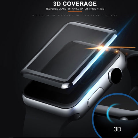 bracelet 0,33 mm 9H Pellicola en verre trempé avec collier complet et bord arrondi 3D pour Apple Watch Serie 5 et 4 40 mm, Apple Watch Series 4 40 mm