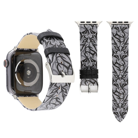 Ceinture pour montre en cuir véritable avec dos gravé pour Apple Watch séries 8 et 7 41 mm / SE 2 et 6 et SE et 5 et 4 40 mm / 3 et 2 et 1 38 mm, 40 mm