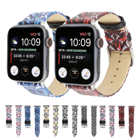 Ceinture pour montre en cuir véritable avec dos gravé pour Apple Watch séries 8 et 7 41 mm / SE 2 et 6 et SE et 5 et 4 40 mm / 3 et 2 et 1 38 mm, 40 mm