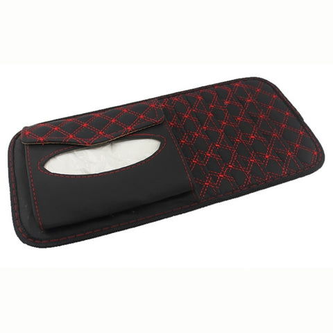 Porta CD per parasole per auto, White grid lines, Red grid lines