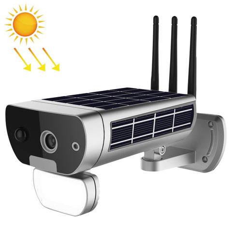 T8 1080P Full HD Batterie solaire Télécaméra de réseau avec alarme sonore et lumière à basse puissance, support de mouvement, vision nocturne, audio bidirectionnel, fiche TF, T8