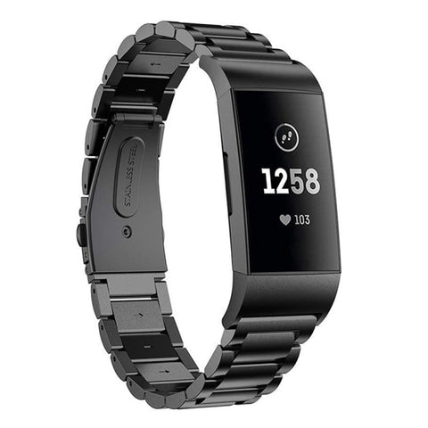 Cinturino in acciaio inossidabile per Fitbit Charge 3 con fibbia a