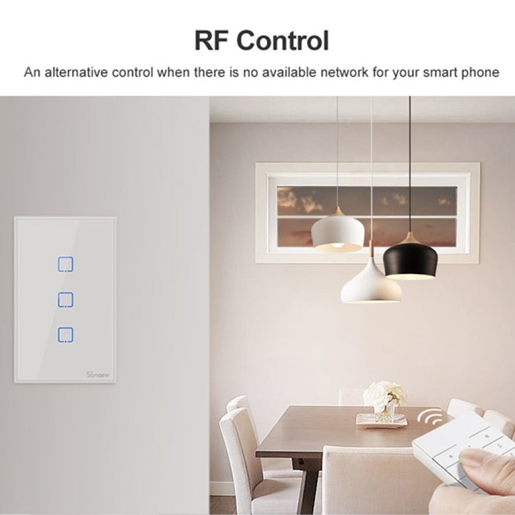 Sonoff T2 Touch 120mm Tempered Glass Panel Wall Switch Smart Home Light Touch Switch, Compatible with Alexa and Google Home, AC 100V-240V, US Plug      ...