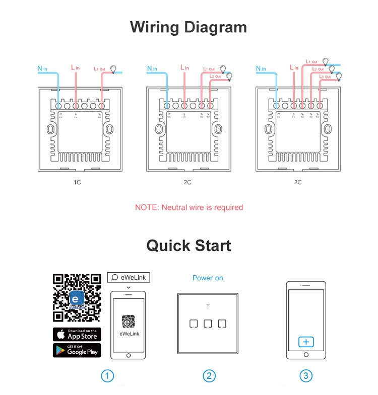 Sonoff T2 Touch Smart Wall Switch for Home Automation