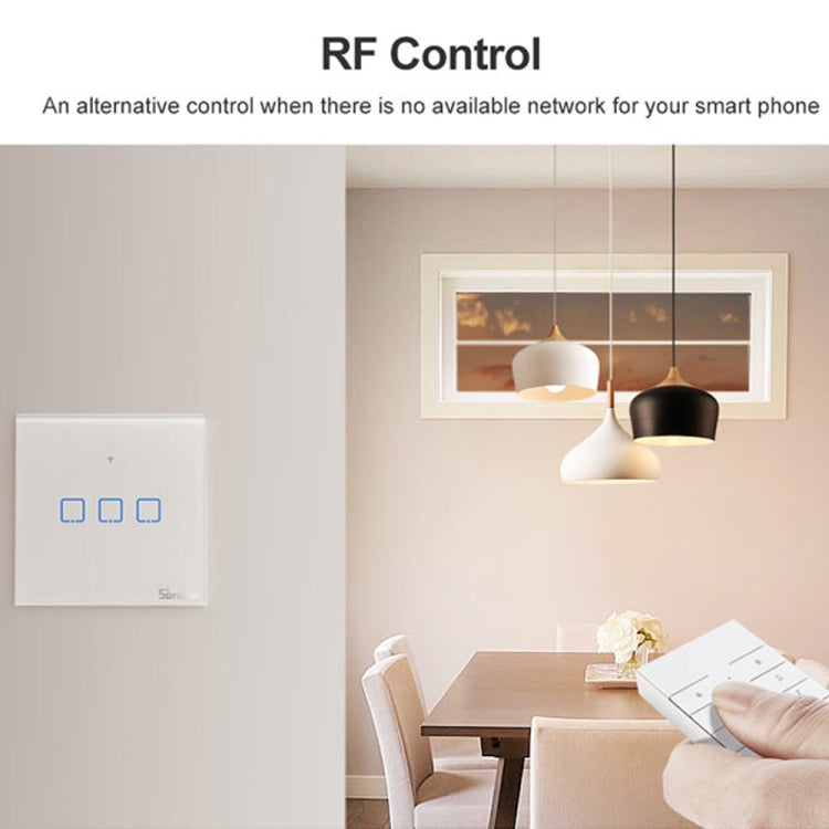 Sonoff T2 Touch 86mm Tempered Glass Panel Wall Switch Smart Home Light Touch Switch, Compatible with Alexa and Google Home, AC 100V-240V, EU Plug       ...