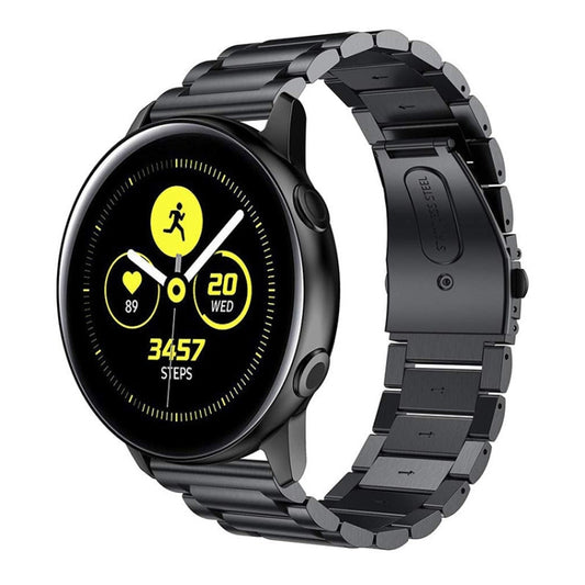 cinturino-per-orologio-in-acciaio-inossidabile-massiccio-con-fibbia-a-fionda-a-3-perline-per-galaxy-watch-active-20-mm - immagine 1
