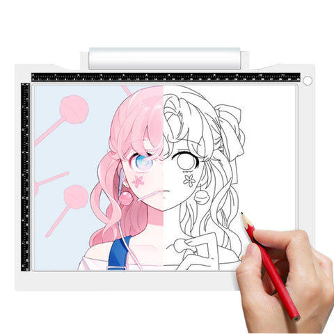 Blocco note per schizzi da disegno a LED A4 dimmerabile a tre livelli di luminosità A4-19 da 6,5 ​​W con cavo USB