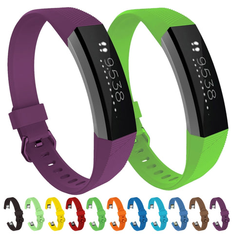 Cinturino in silicone tinta unita per FITBIT Alta / HR, taglia: L (marrone), L