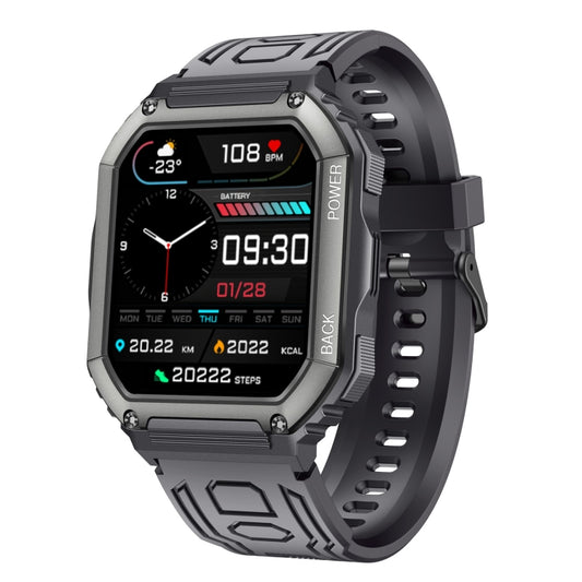 Smartwatch sportivo con contapassi impermeabile KR06, supporto per monitoraggio della frequenza cardiaca/pressione sanguigna/chiamate BT