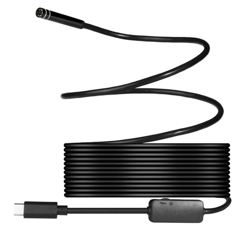 Telecamera per ispezione tubi IP67 impermeabile endoscopio USB-C / tipo C AN97 con 8 LED e adattatore USB, lunghezza: 5 m, diametro lente: 7 mm, lunghezza: 5m