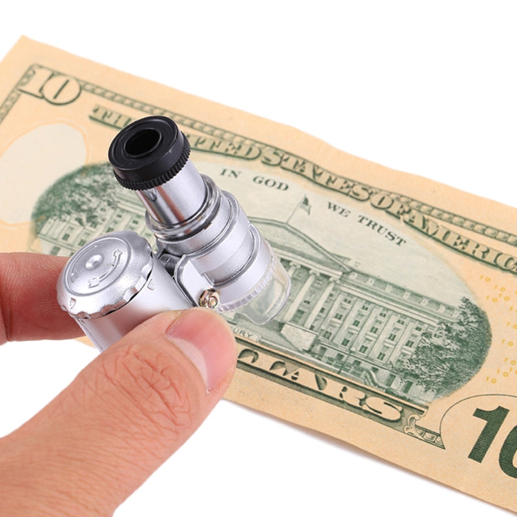 Portable 60X Jewelry Microscope with LED Light & Currency