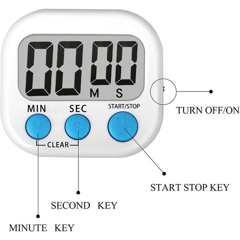 Minuterie de cuisine numérique, alarme électronique, support magnétique avec écran LCD pour cuisine, cuisine, salle de sport, bureau, HX103-2