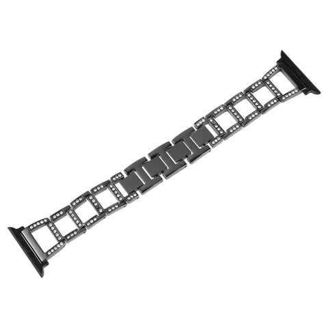 Cinturino per orologio in acciaio inossidabile con diamanti colorati per Apple Watch Serie 7 45 mm / 6 e SE e 5 e 4 44 mm / 3 e 2 e 1 42 mm