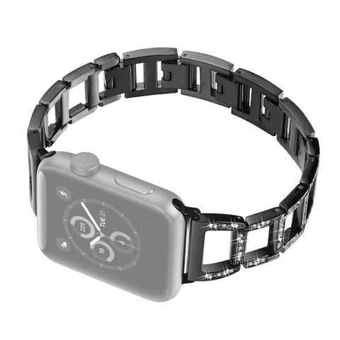Cinturino per orologio in acciaio inossidabile con diamanti colorati per Apple Watch Serie 7 45 mm / 6 e SE e 5 e 4 44 mm / 3 e 2 e 1 42 mm