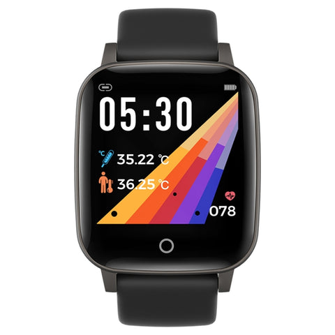 Orologio sportivo intelligente con misurazione della temperatura corporea T1, schermo da 1,3 pollici, impermeabile IP67, supporto monitoraggio automatico della temperatura e della frequenza cardiaca/monitoraggio del sonno/promemoria sedentario
