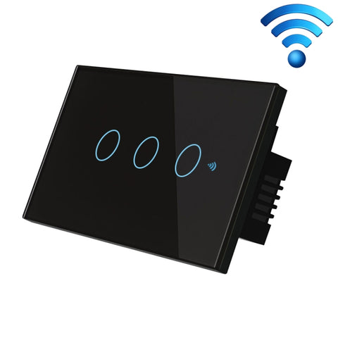 TC120 Wifi interrupteur d'éclairage intelligent interrupteur en verre panneau tactile contrôle vocal interrupteur de réseau sans fil fonction avec Alexa Echo / Google Home
