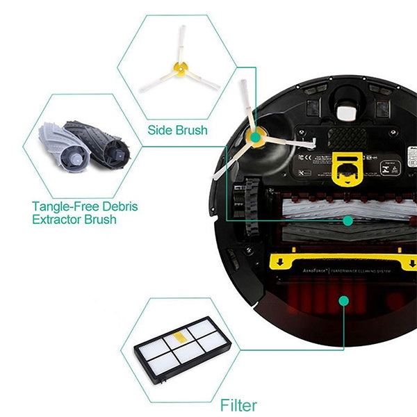 HEPA Filters and Brush Kit for iRobot Roomba 8/9 Accessories