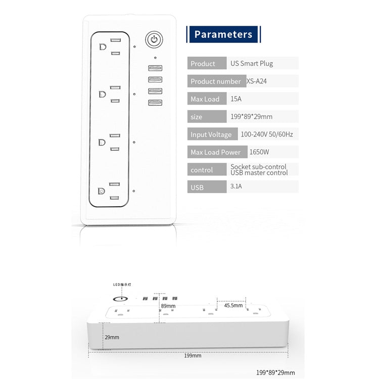 XS-A24 Timer Power Switch US Plug