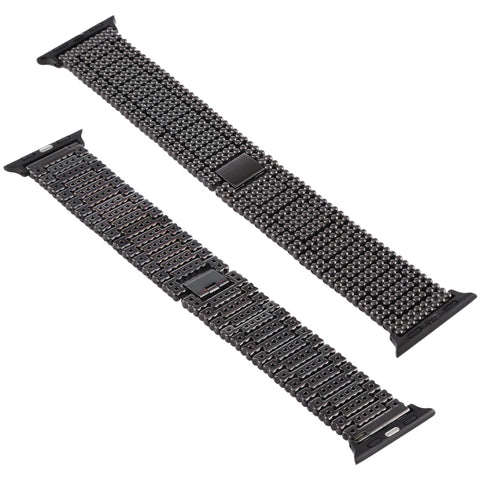 Per Apple Watch Serie 7 41mm / 6 e SE e 5 e 4 40mm / 3 e 2 e 1 38mm Cinturino da polso in acciaio inossidabile con nove perline, For Apple Watch Series 7 41mm / 6 & SE & 5 & 4 40mm / 3 & 2 & 1 38mm