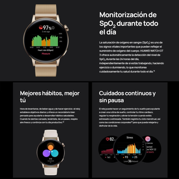 HUAWEI WATCH GT 3 Smart Watch 42mm Braided Wristband, 1.32 inch AMOLED Screen, Support Heart Rate Monitoring / GPS / 7-days Battery Life / NFC          ...