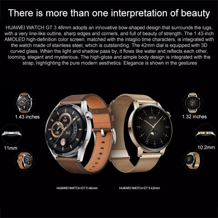 HUAWEI WATCH GT 3 Smart Watch 42mm Braided Wristband, 1.32 inch AMOLED Screen, Support Heart Rate Monitoring / GPS / 7-days Battery Life / NFC          ...