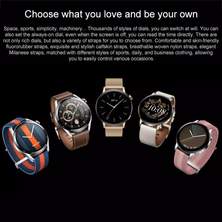 HUAWEI WATCH GT 3 Smart Watch 42mm Braided Wristband, 1.32 inch AMOLED Screen, Support Heart Rate Monitoring / GPS / 7-days Battery Life / NFC          ...