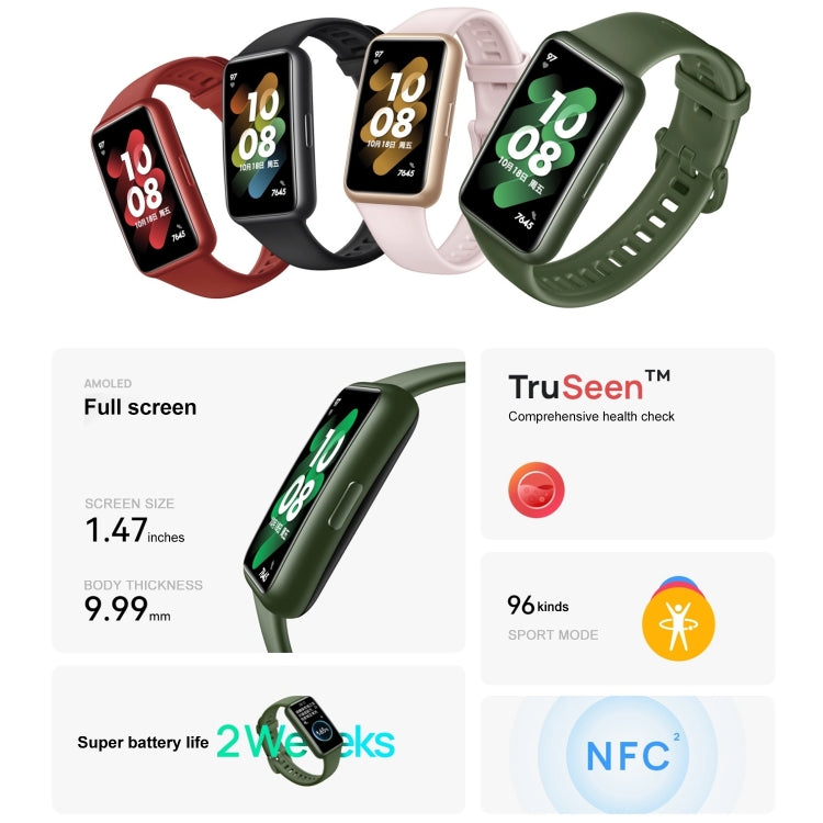 Original HUAWEI Band 7 Standard Edition, 1.47 inch AMOLED Screen Smart Watch, Support Blood Oxygen Monitoring / 14-days Battery Life, Standard / Black  ...