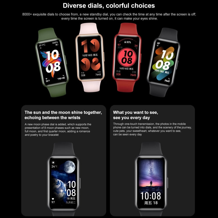 Original HUAWEI Band 7 Standard Edition, 1.47 inch AMOLED Screen Smart Watch, Support Blood Oxygen Monitoring / 14-days Battery Life, Standard / Black  ...