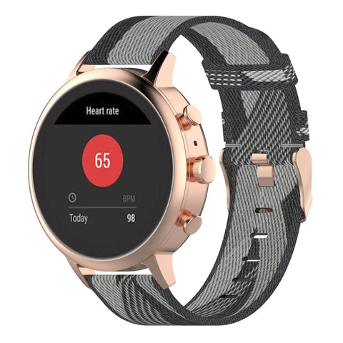 Cinturino in nylon a strisce da 18 mm per orologi Fossil Sport e