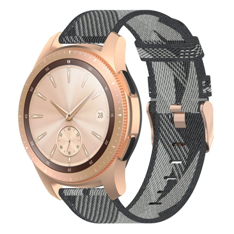 Cinturino per orologio con cinturino da polso in nylon con trama a righe da 20 mm per Galaxy Watch 42 mm, Galaxy Active / Active 2, Gear Sport, S2 Classic