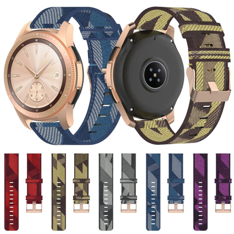 Cinturino per orologio con cinturino da polso in nylon con trama a righe da 20 mm per Galaxy Watch 42 mm, Galaxy Active / Active 2, Gear Sport, S2 Classic