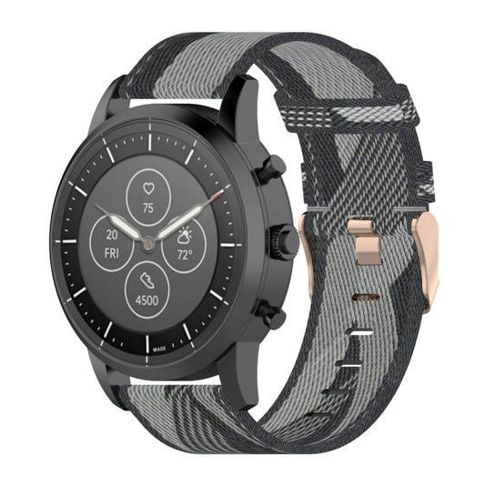 cinturino-per-orologio-con-cinturino-da-polso-in-nylon-con-trama-a-righe-da-22-mm-per-fossil-hybrid-smartwatch-hr-maschio-gen-4-explorist-hr-e-sport - immagine 1