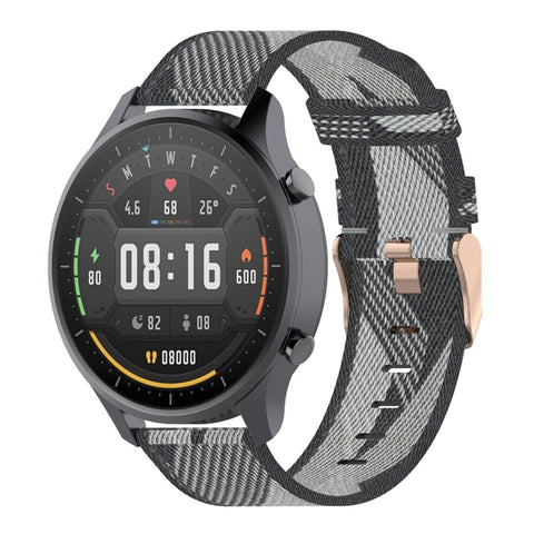 Ceinture pour bracelet avec ceinture en nylon avec trame à droite de 22 mm pour Xiaomi Mi Watch Color, Garmin Vivoactive 4