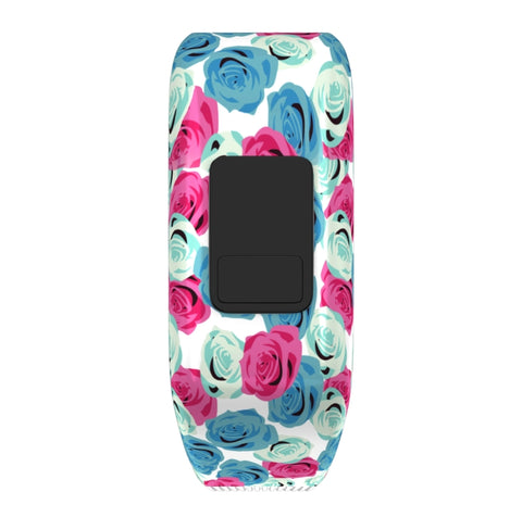 Ceinture sportive en silicone avec motif piume coloré pour Garmin Vivofit JR, taille : grande